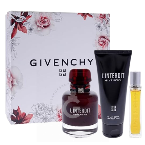 Givenchy L Interdit Rouge EDP 3Pcs Gift set For Her 80 ml 2.7 Fl. oz. Rouge